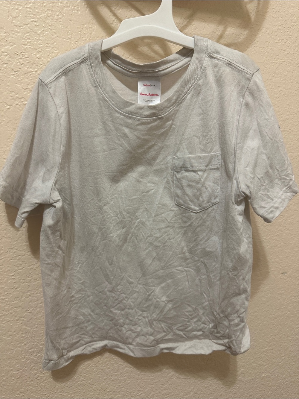 Hanna Andersson White Short Sleeve Pocket Tee